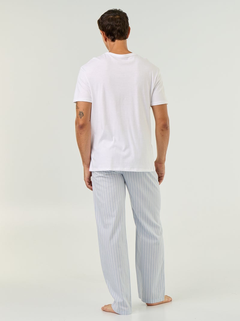 Pijama camiseta + pantalón - 2 piezas Azul - Kiabi