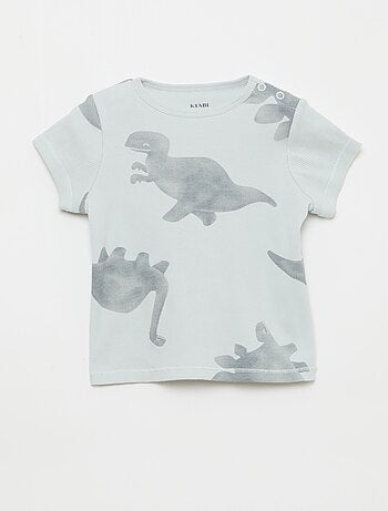 Pijama camiseta + pantalón corto de algodón canalé - 2 piezas