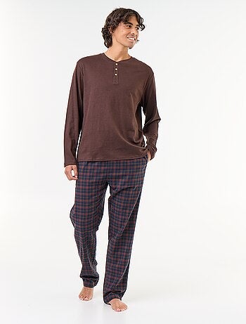 Pijama camiseta + pantalón de franela - 2 piezas