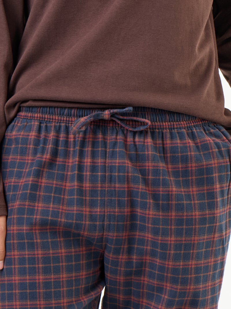 Pijama camiseta + pantalón de franela - 2 piezas Marron - Kiabi