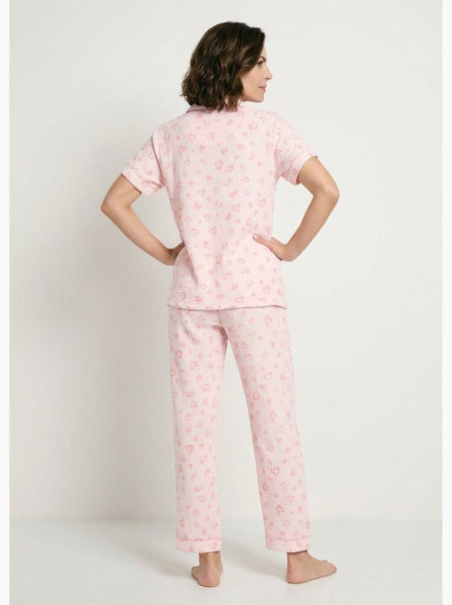 Pijama con botones de gasa de algodón estampada - Kiabi