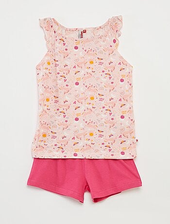 Pijama con camiseta con volantes + pantalón corto - 2 piezas