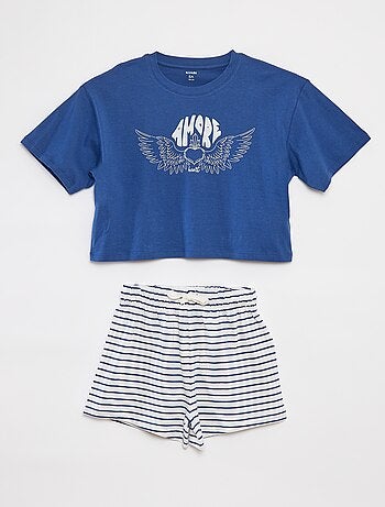 Pijama con camiseta de manga corta + short - 2 piezas