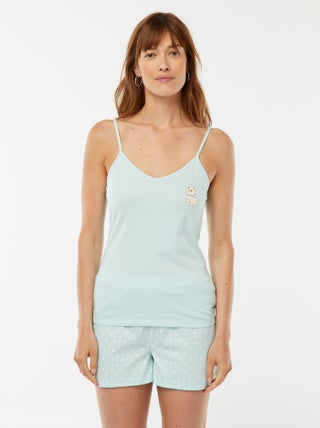 Pijama con camiseta de tirantes + pantalón corto 'Marie' - 2 piezas
