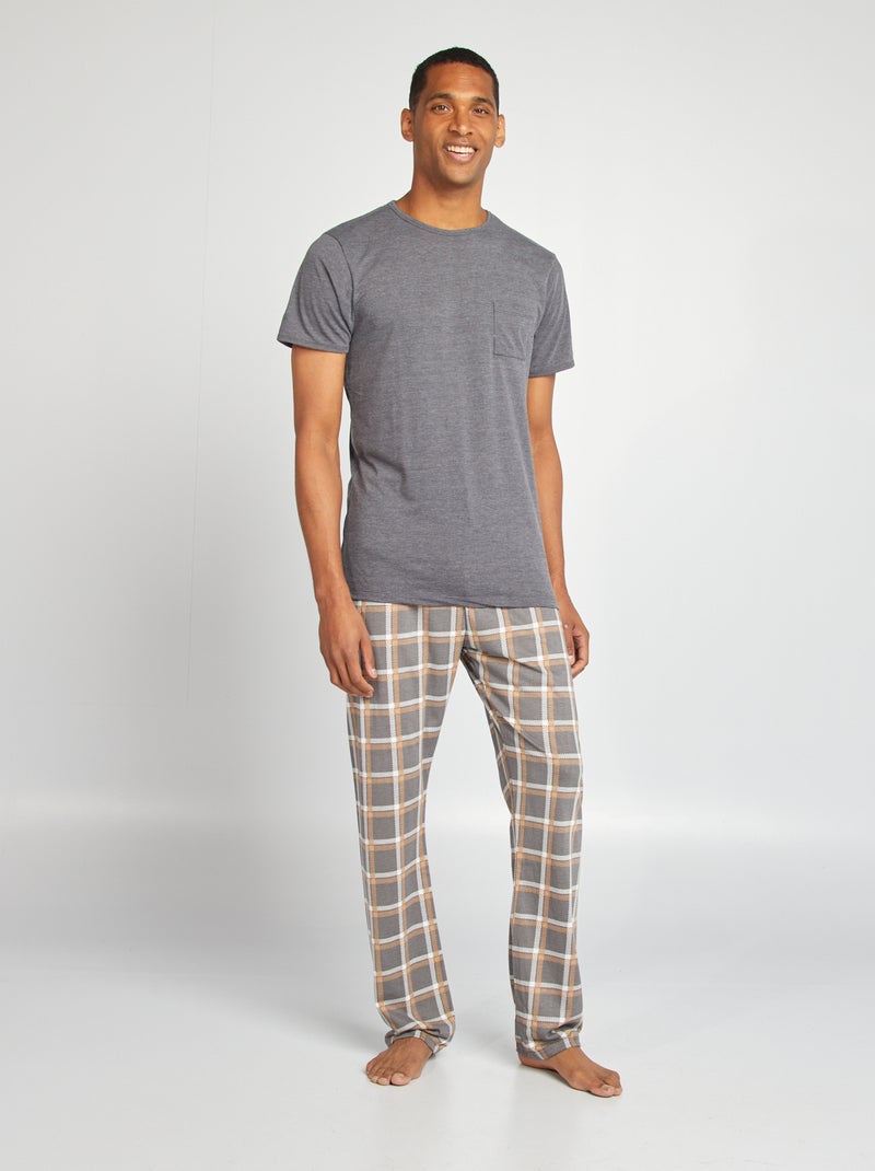 Pijama con camiseta + pantalón - 2 piezas MARRON - Kiabi