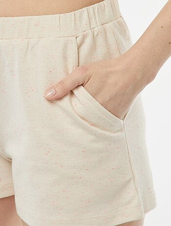 Pijama con camiseta + pantalón corto de punto torcido