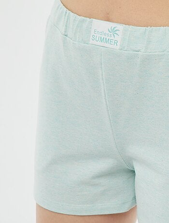 Pijama con camiseta + pantalón corto de punto torcido