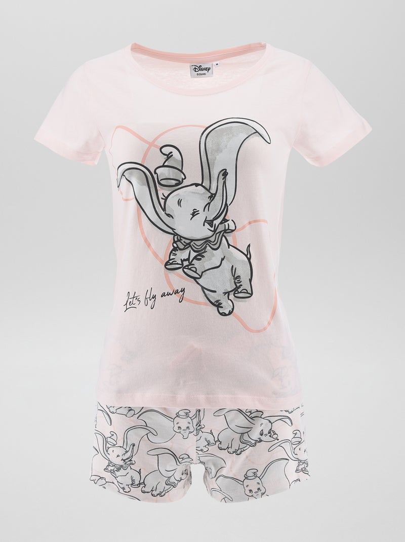 Pijama con camiseta + pantalón corto 'Dumbo' - 2 piezas ROSA - Kiabi