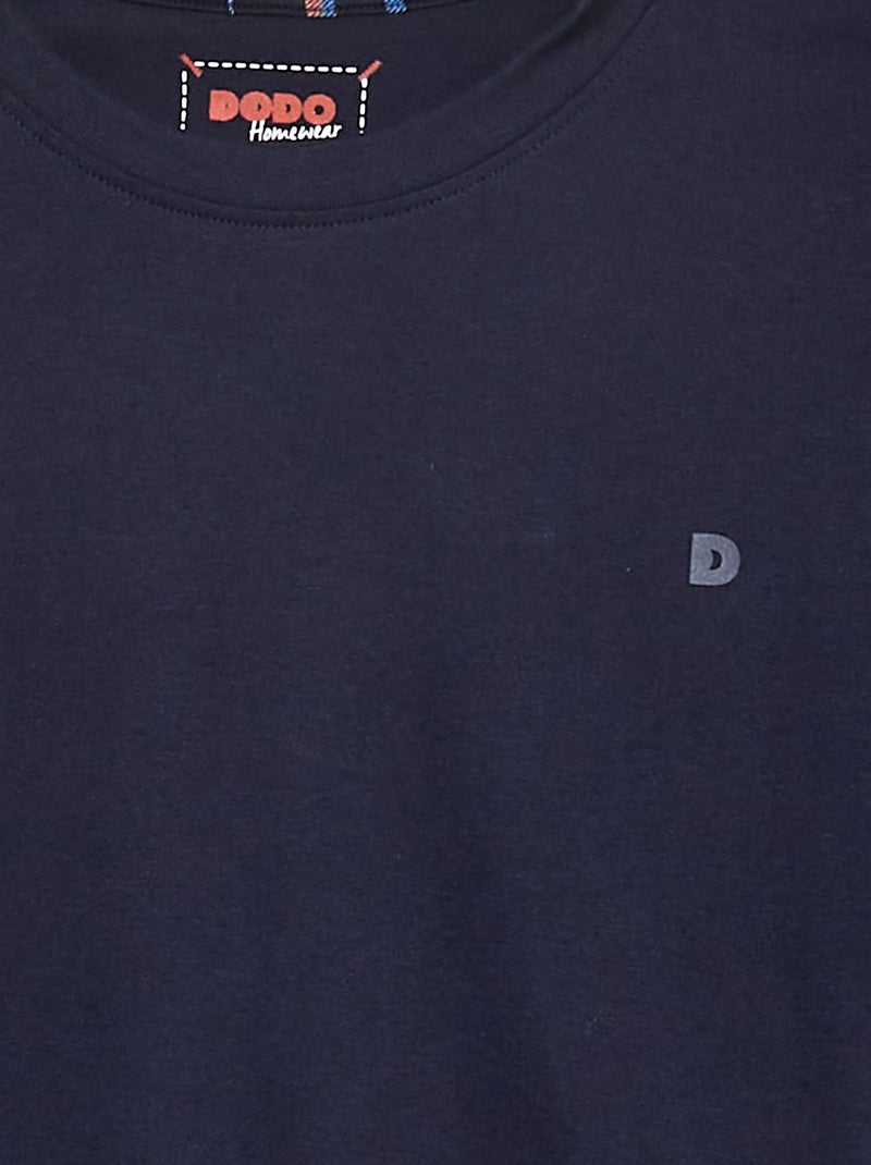 Pijama con camiseta + pantalón de punto - 2 piezas AZUL - Kiabi