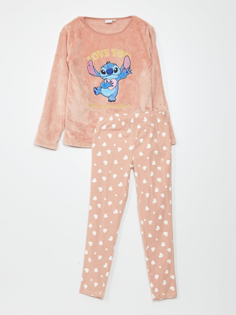 Pijama con camiseta + pantalón 'Stitch'  - 2 piezas Salmón - Kiabi