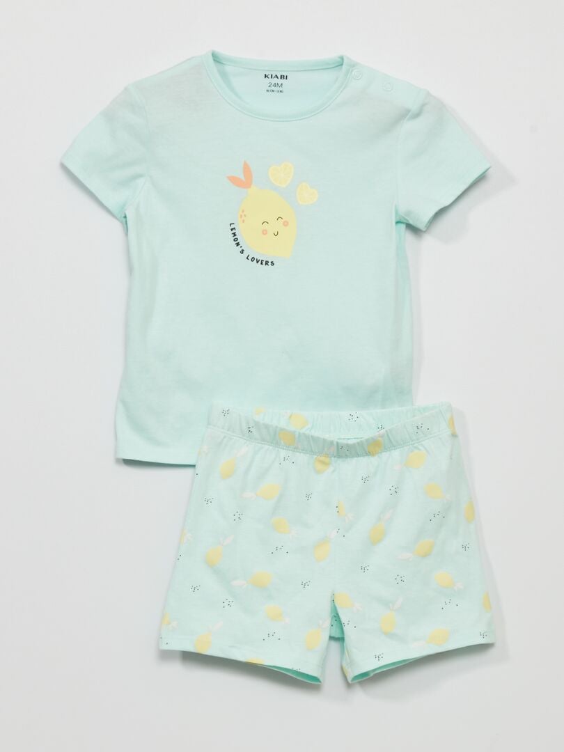 Pijama con camiseta + short - 2 piezas AZUL - Kiabi