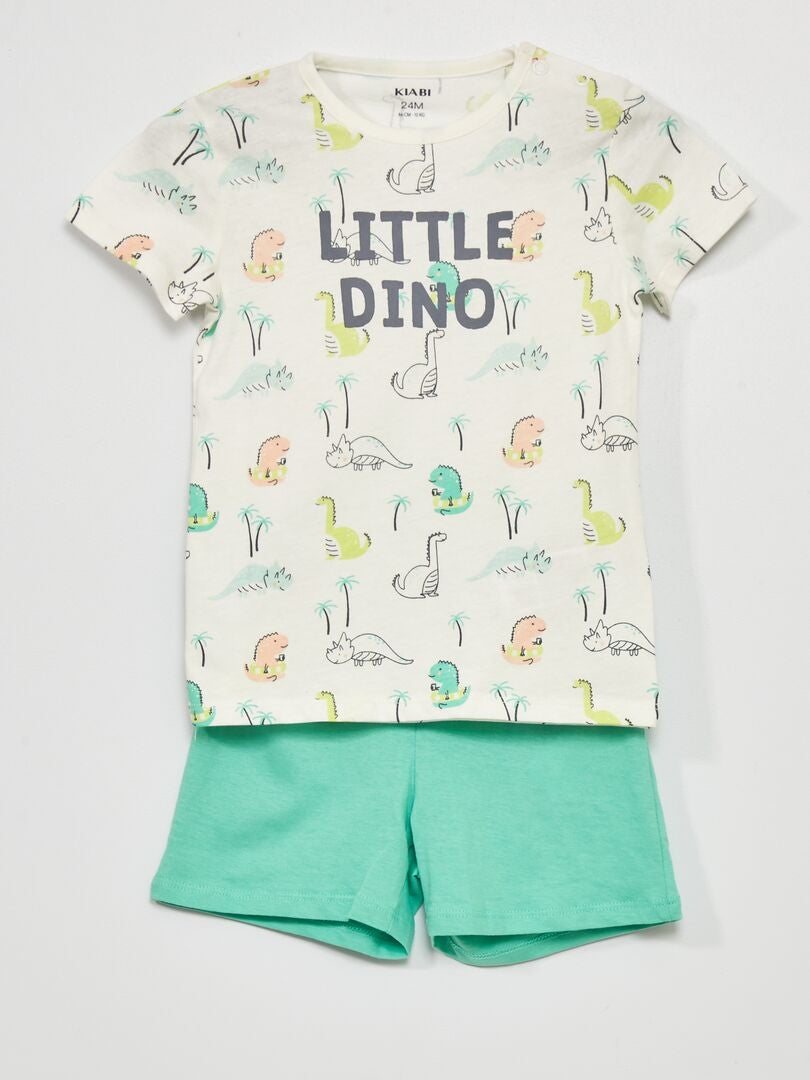 Pijama con camiseta + short - 2 piezas BLANCO - Kiabi