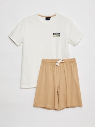 Pijama con camiseta + short de punto - 2 piezas