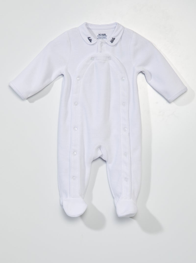 Pijama con cierre delantero BLANCO - Kiabi