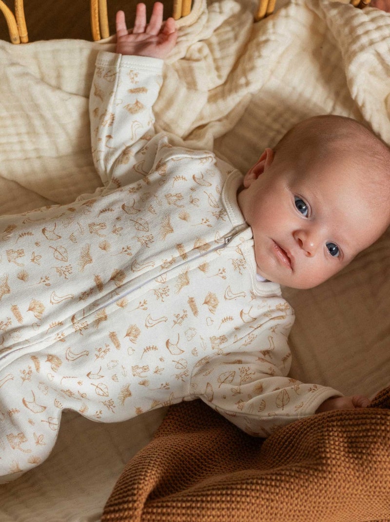 Pijama con cremallera delantera Beige - Kiabi