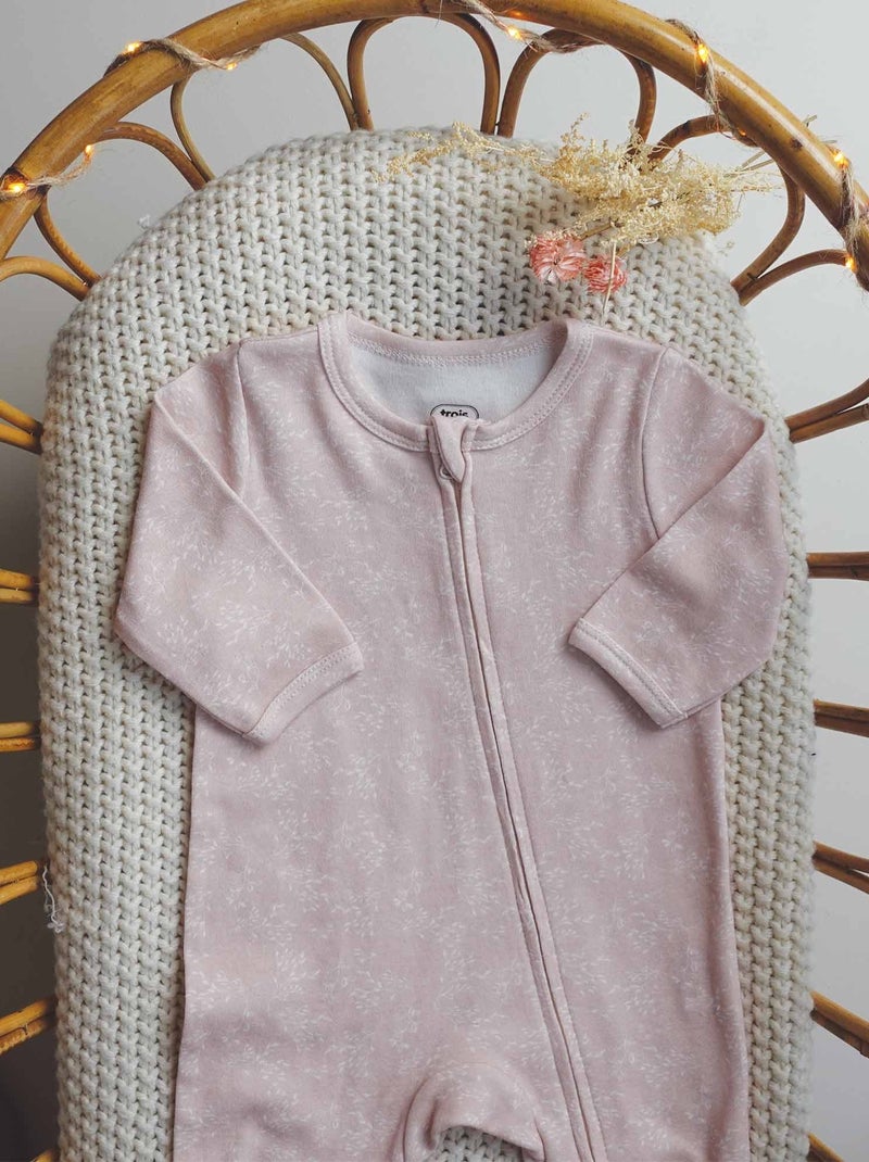 Pijama con cremallera delantera Rosa - Kiabi