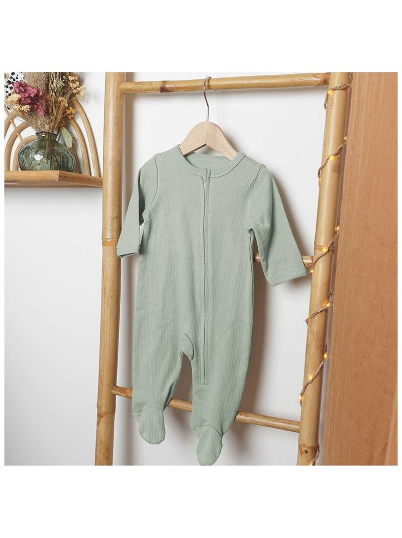 Pijama con cremallera delantera Verde - Kiabi