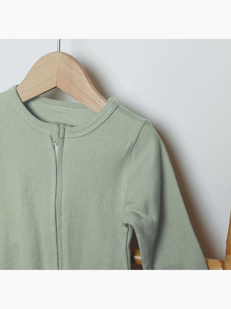 Pijama con cremallera delantera Verde - Kiabi