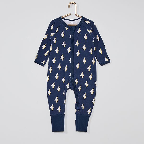 Pijama para bebé de cremallera de algodón bio vainilla estampado arco iris  Dim Baby