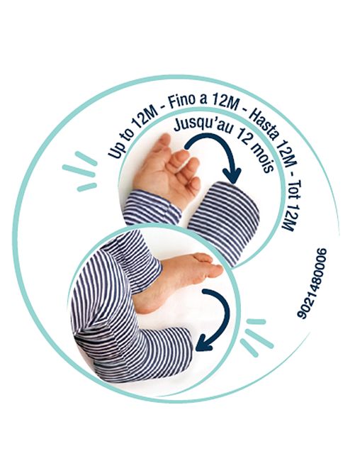 Pijama de bebé con cremallera bidireccional Rhino Blue Dim Baby