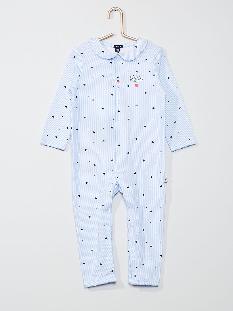 Pijama con cuello bebé AZUL - Kiabi
