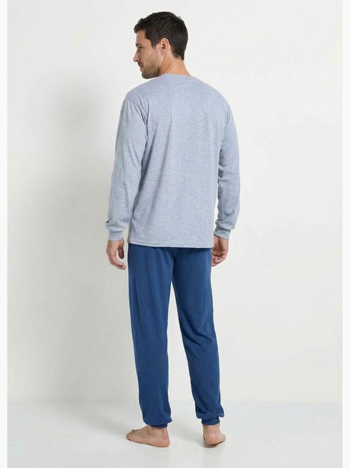 Pijama con cuello tunecino, jersey de algodón, bajos elásticos. - Afibel - Kiabi