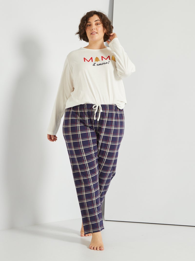Pijama con motivo de 'Navidad' BEIGE - Kiabi