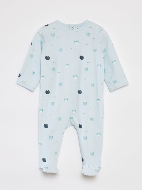 Pijama con pies estampado - Kiabi