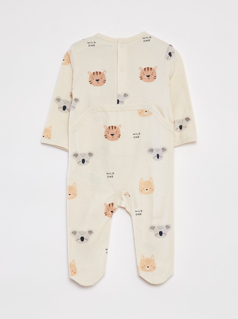 Pijama con pies estampado BLANCO - Kiabi