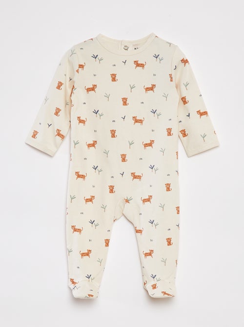 Pijama con pies estampado - Kiabi