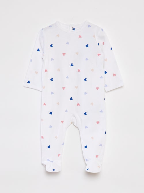 Pijama con pies y estampado - Kiabi