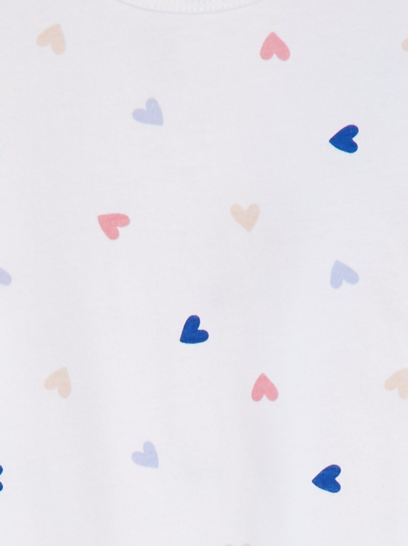 Pijama con pies y estampado BLANCO - Kiabi