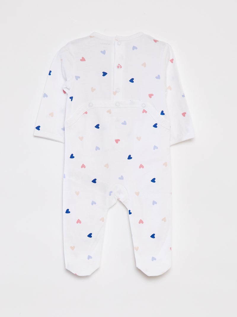 Pijama con pies y estampado BLANCO - Kiabi