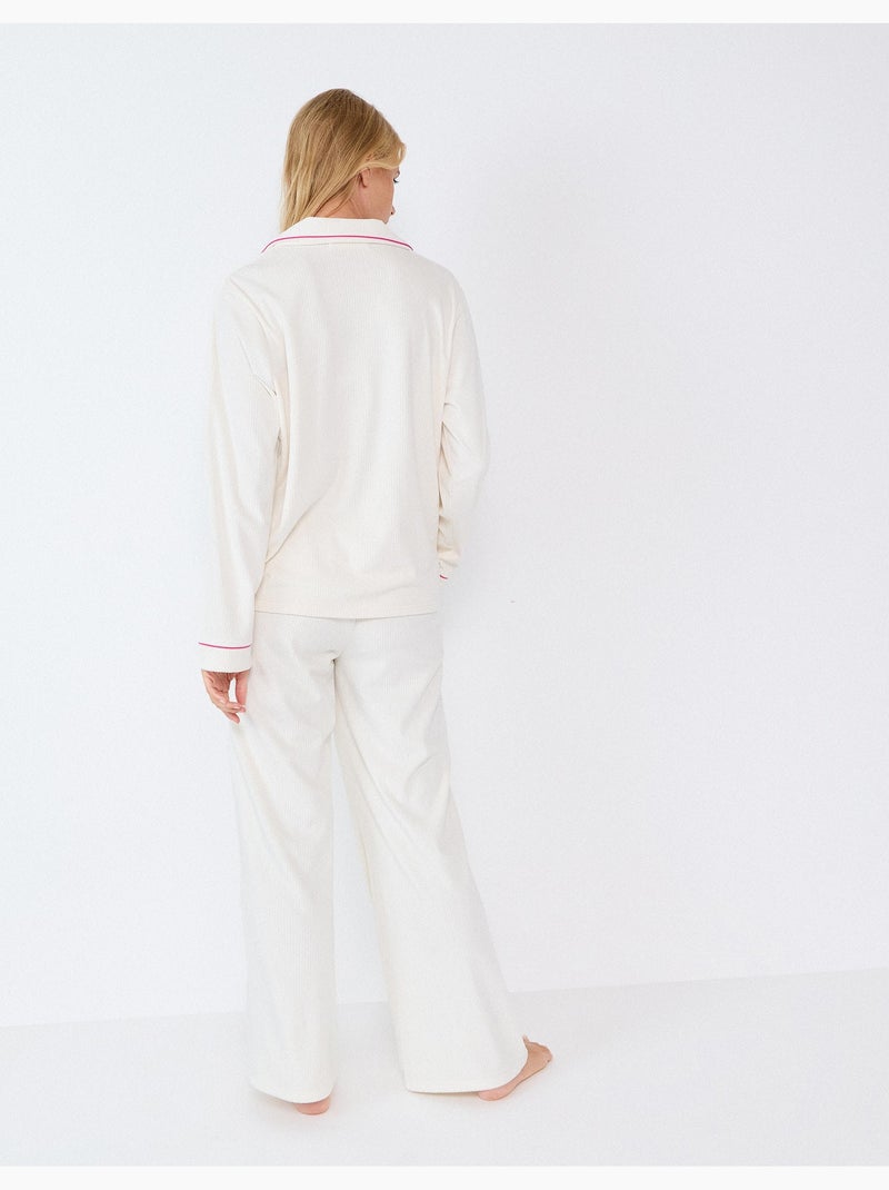 Pijama con ribete, mo fashion Blanco - Kiabi