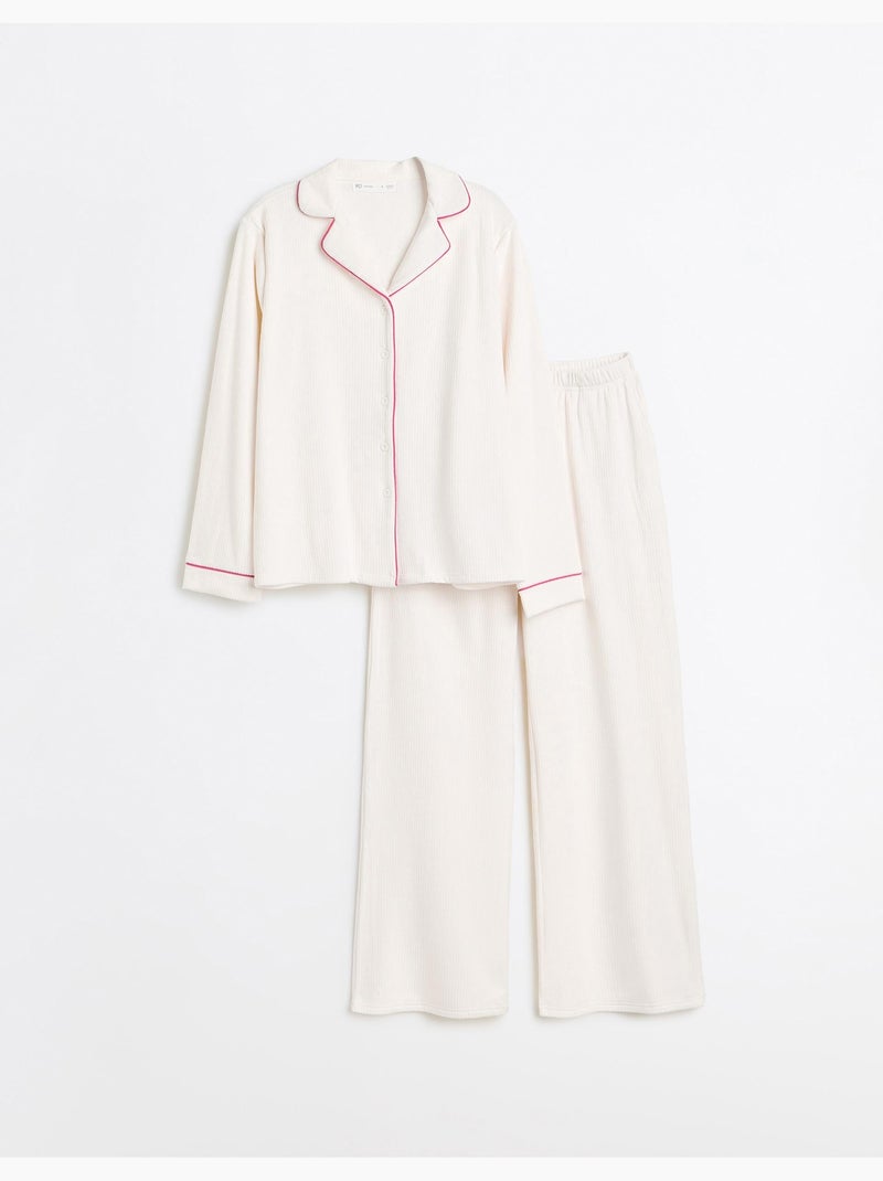 Pijama con ribete, mo fashion Blanco - Kiabi