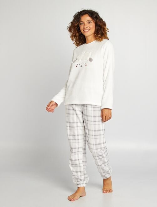 Pijama con sudadera + pantalón de tejido polar - 2 piezas - Kiabi