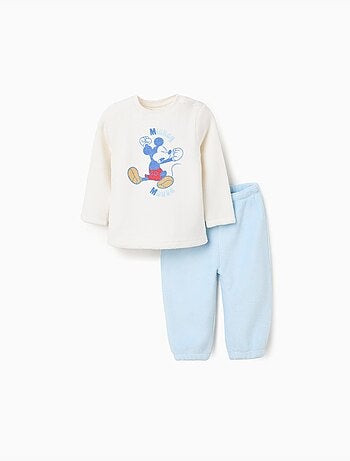Pijama Coral Cardado con Estampado