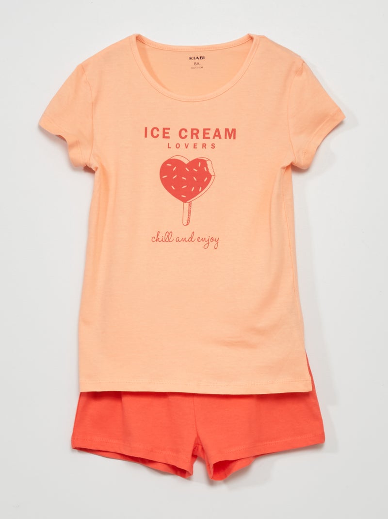 Pijama corto - 2 piezas NARANJA - Kiabi