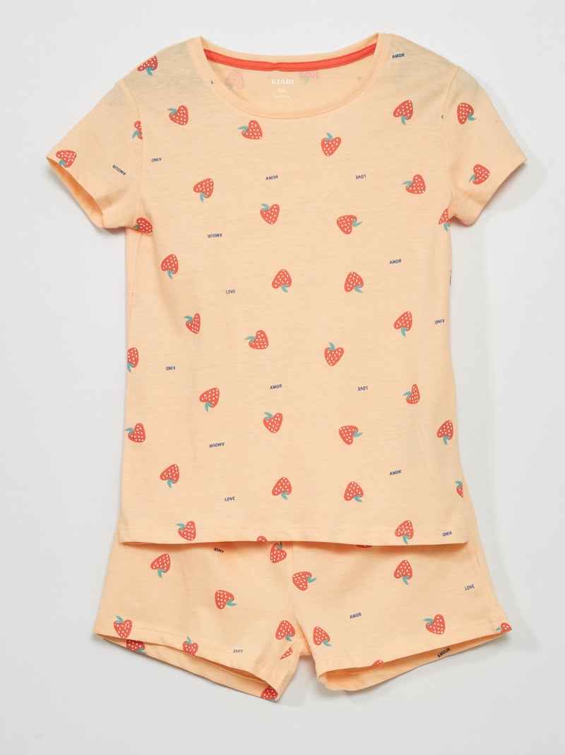 Pijama corto - 2 piezas NARANJA - Kiabi