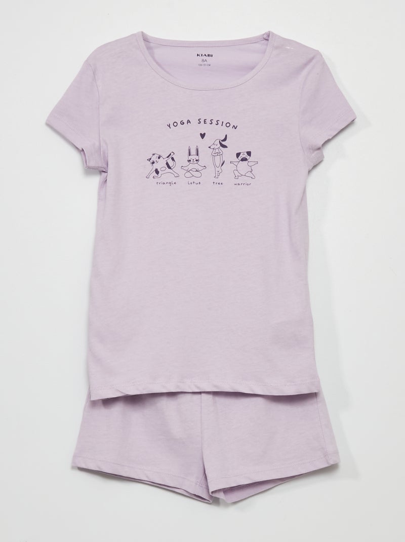 Pijama corto - 2 piezas PURPURA - Kiabi
