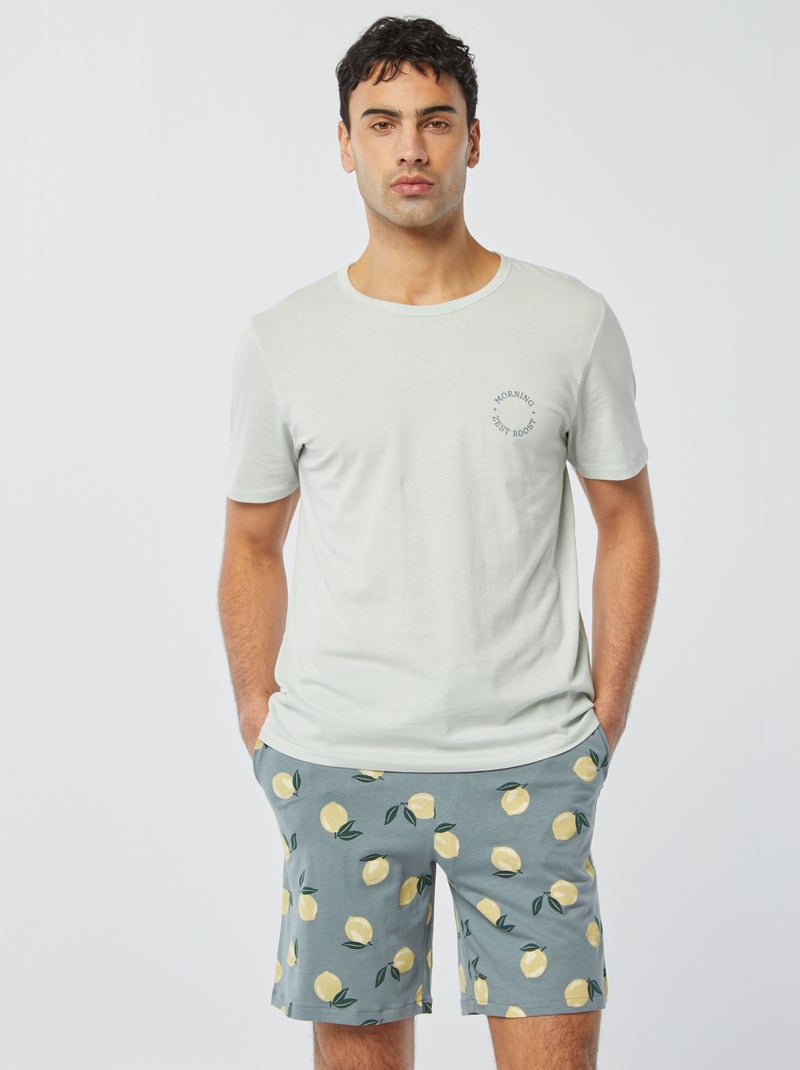 Pijama corto - 2 piezas VERDE - Kiabi