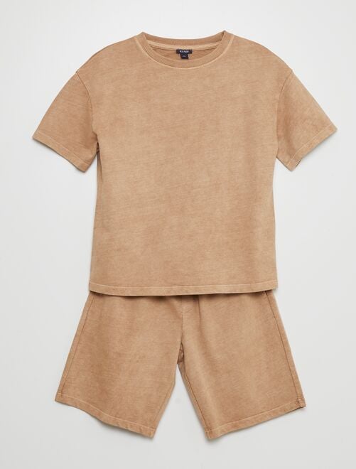 Pijama corto - camiseta + bermudas - 2 piezas - Kiabi