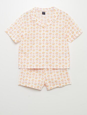 Pijama corto - estampado floral - 2 piezas