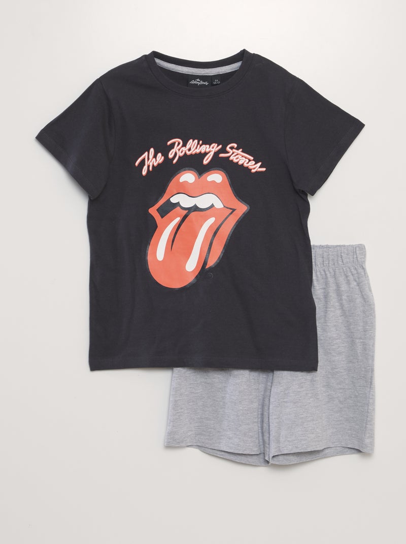 Pijama corto - Estampado 'The Rolling Stones'  - 2 piezas NEGRO - Kiabi