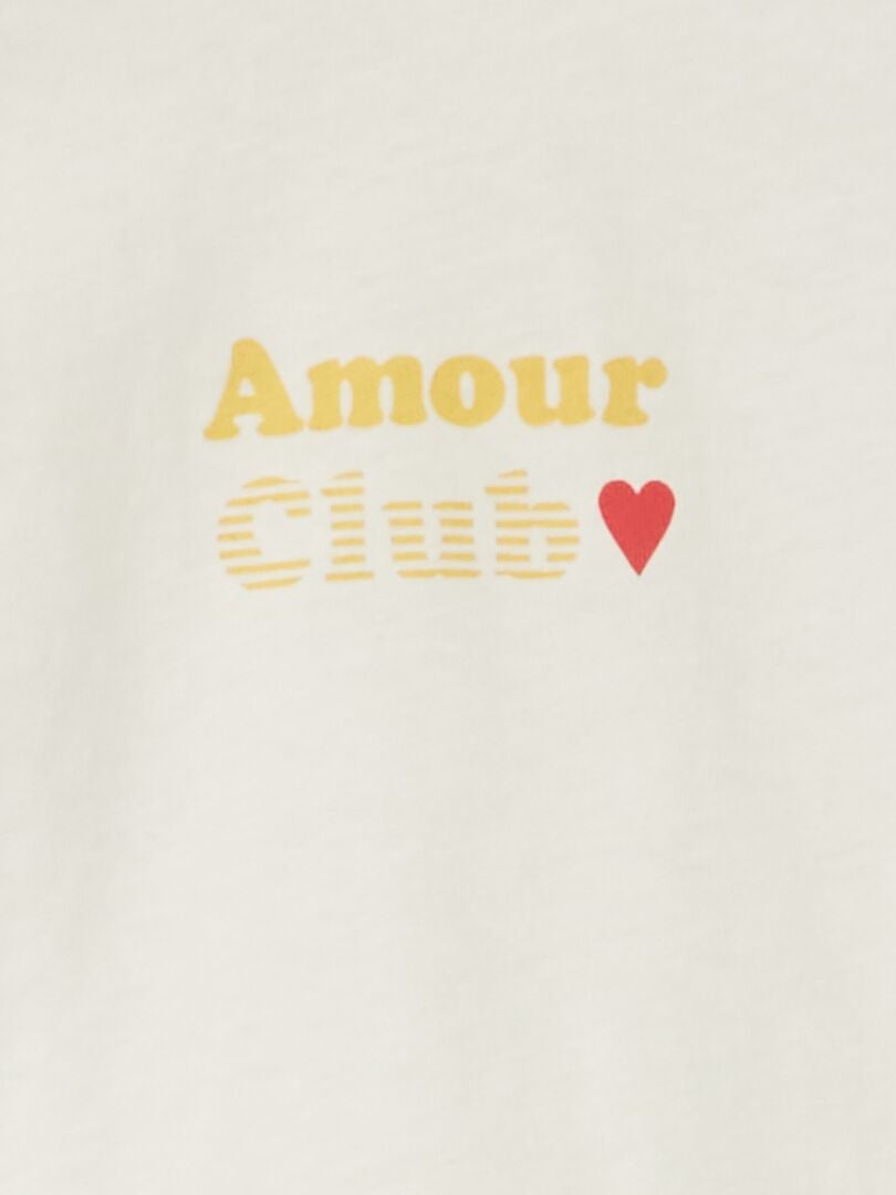 Pijama corto - Mensaje 'amour club' - 2 piezas BLANCO - Kiabi