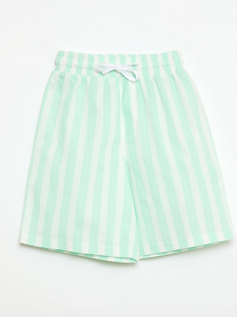 Pijama corto 2 piezas Pantalón corto + Camiseta Blanco - Kiabi