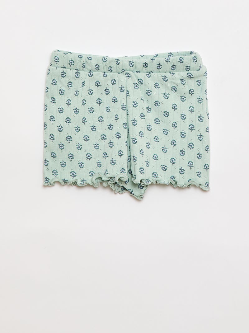 Pijama corto 2 piezas Verde - Kiabi