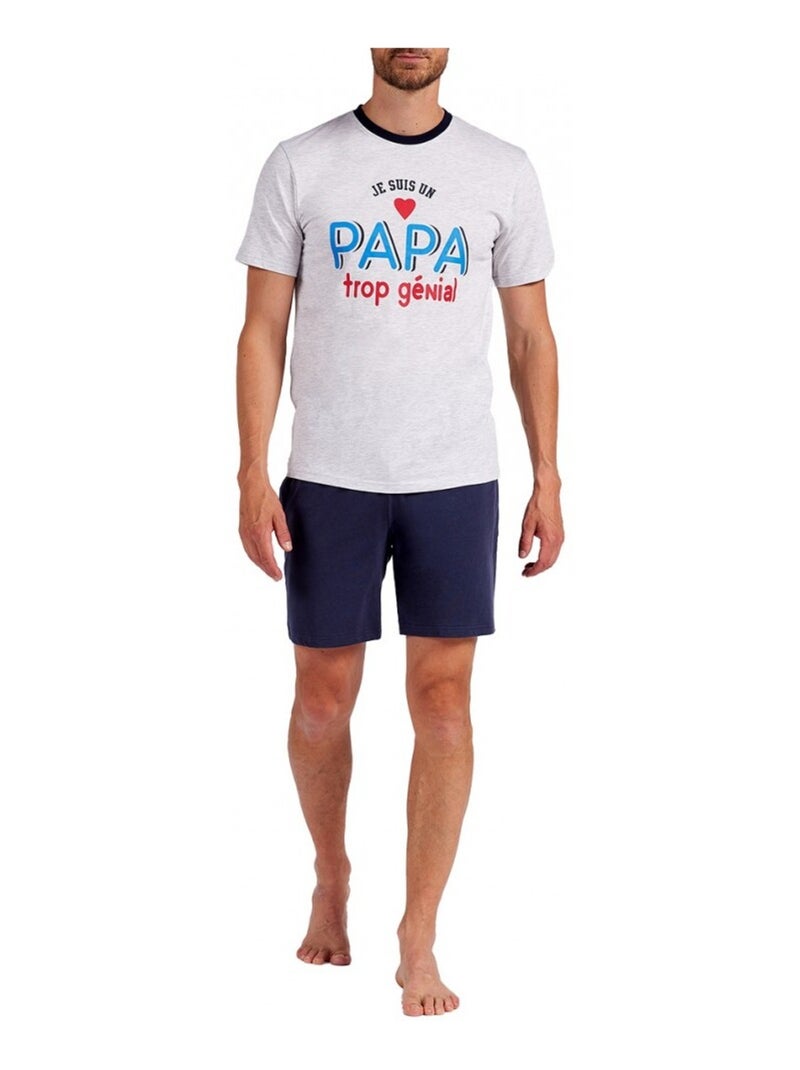 Pijama Corto ALGODÓN Gris - Kiabi