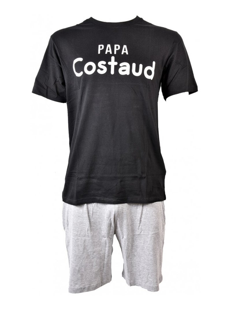 Pijama Corto ALGODÓN Negro Gris - Kiabi