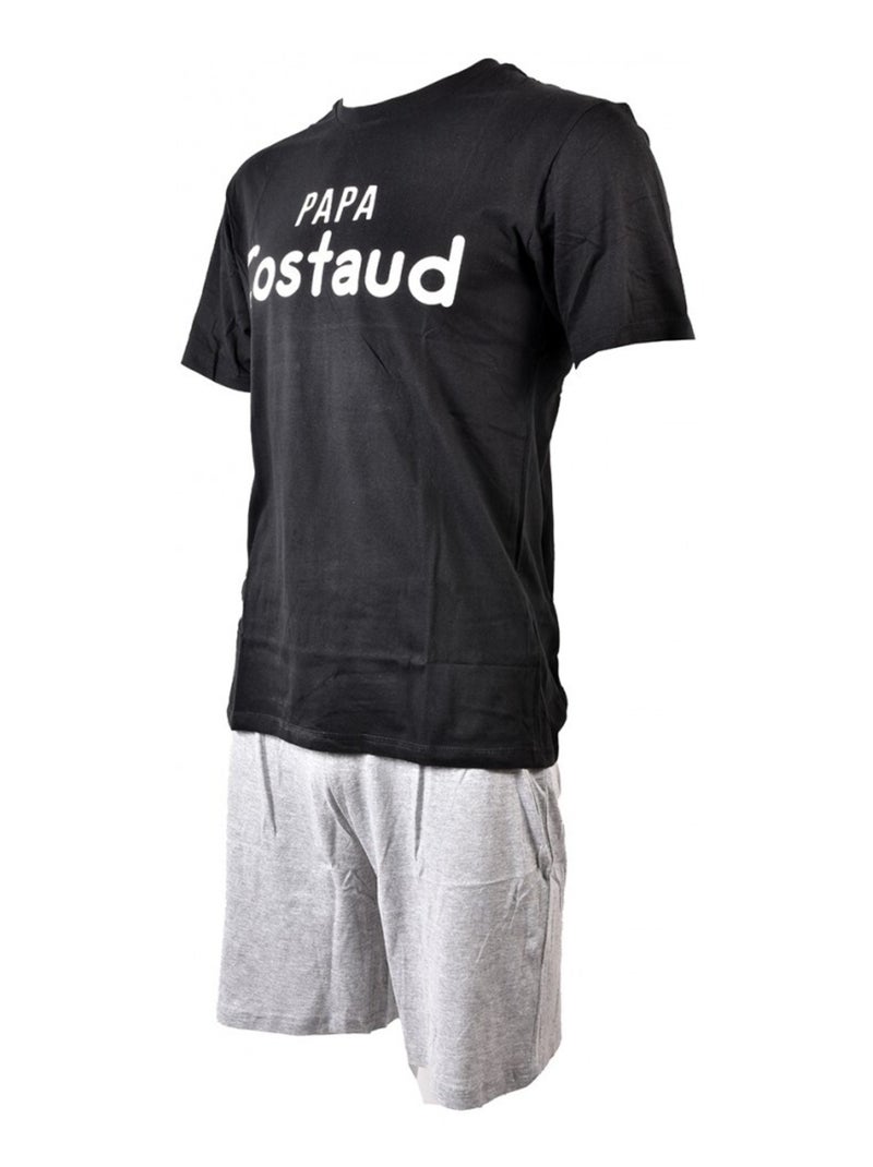 Pijama Corto ALGODÓN Negro Gris - Kiabi